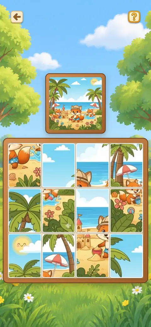 Capture du jeu Puzzle : une image découpée en pièces à remettre en place
