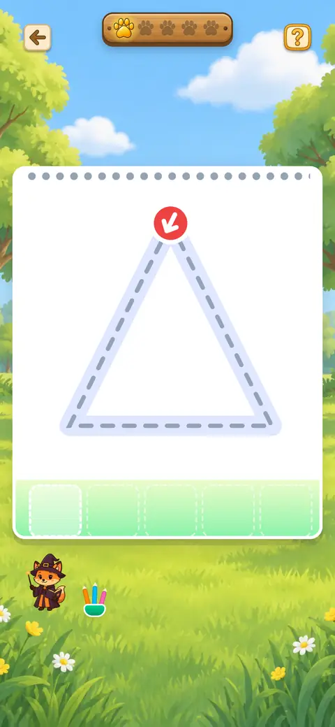 Capture du jeu Tracé de Formes : une forme à suivre du doigt