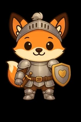 Le renard en costume de chevalier