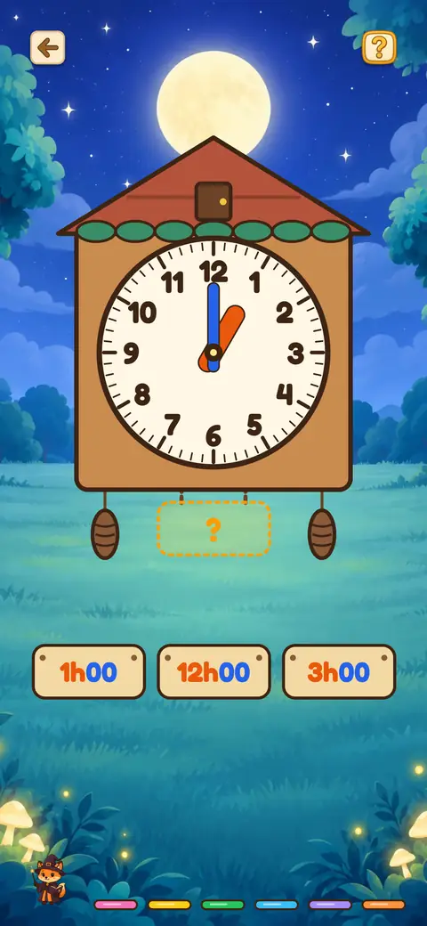 Capture du jeu L’Horloge du Renard : une horloge à aiguilles et des étiquettes d’heures